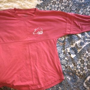 Pink Long Sleeve Spirit Shirt Cheerleading Tshirt